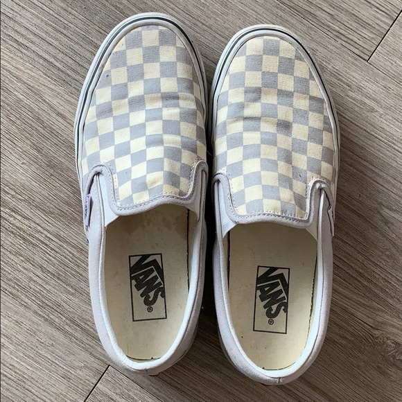 Vans Shoes - Light blue/gray checkered vans